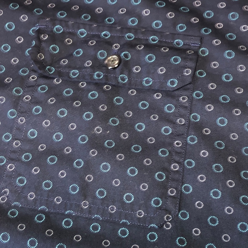 EXPRESS Men’s Blue Short Sleeve Button Front Shirt size XL - Picture 5 of 6